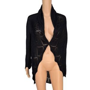 Isda & co black knit open front cardigan size M